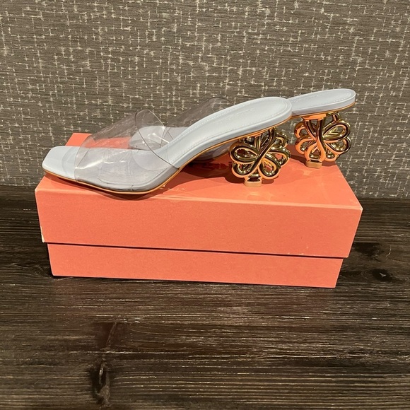 NIB Cult Gaia Bloom Sandals Heels Ice Blue 9 - Picture 5 of 10